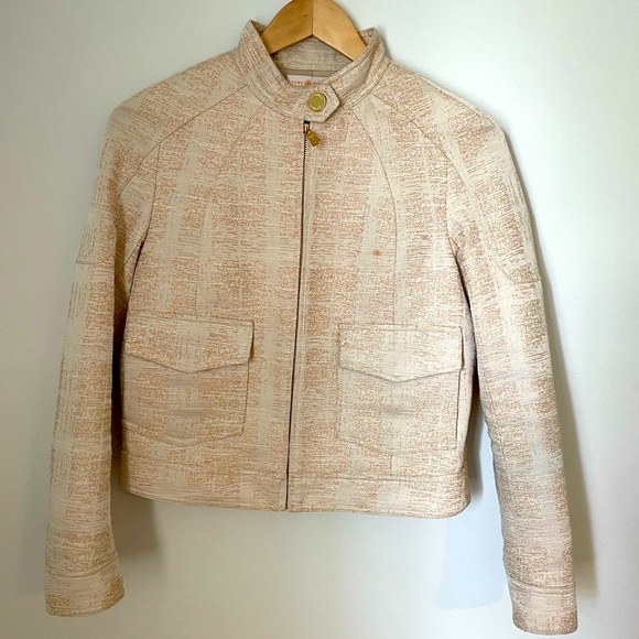 Pink Tory Burch Bomber Jacket, Size 2 - Picture 2 of 7